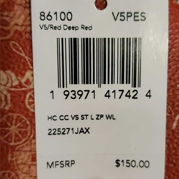 Coach Charlie Pouch with Horse and Carriage Print and Varsity Stripe Deep Red - Picture 4 of 6